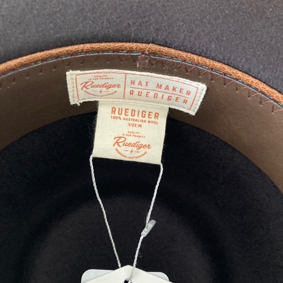 NWOT Free People x Ruediger Outback Charm Felt 100% Wool Brown Hat Sz M - Picture 8 of 9
